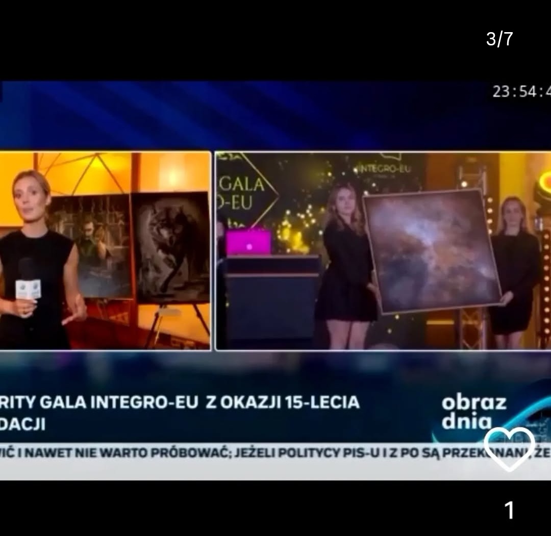 Abstract painting at a charity gala and art auction