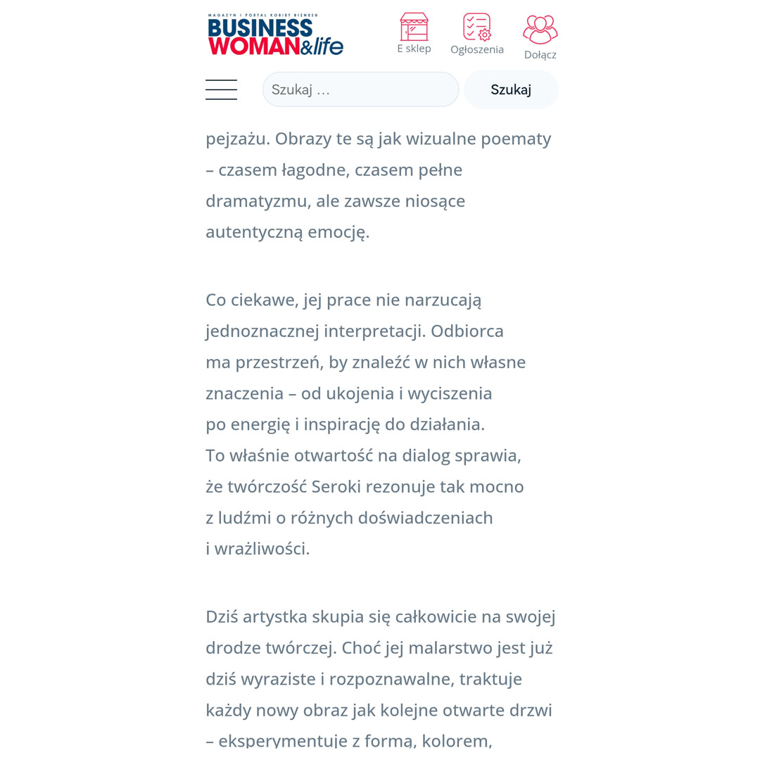 Abstract nature paintings in a magazine article on art and charity auction