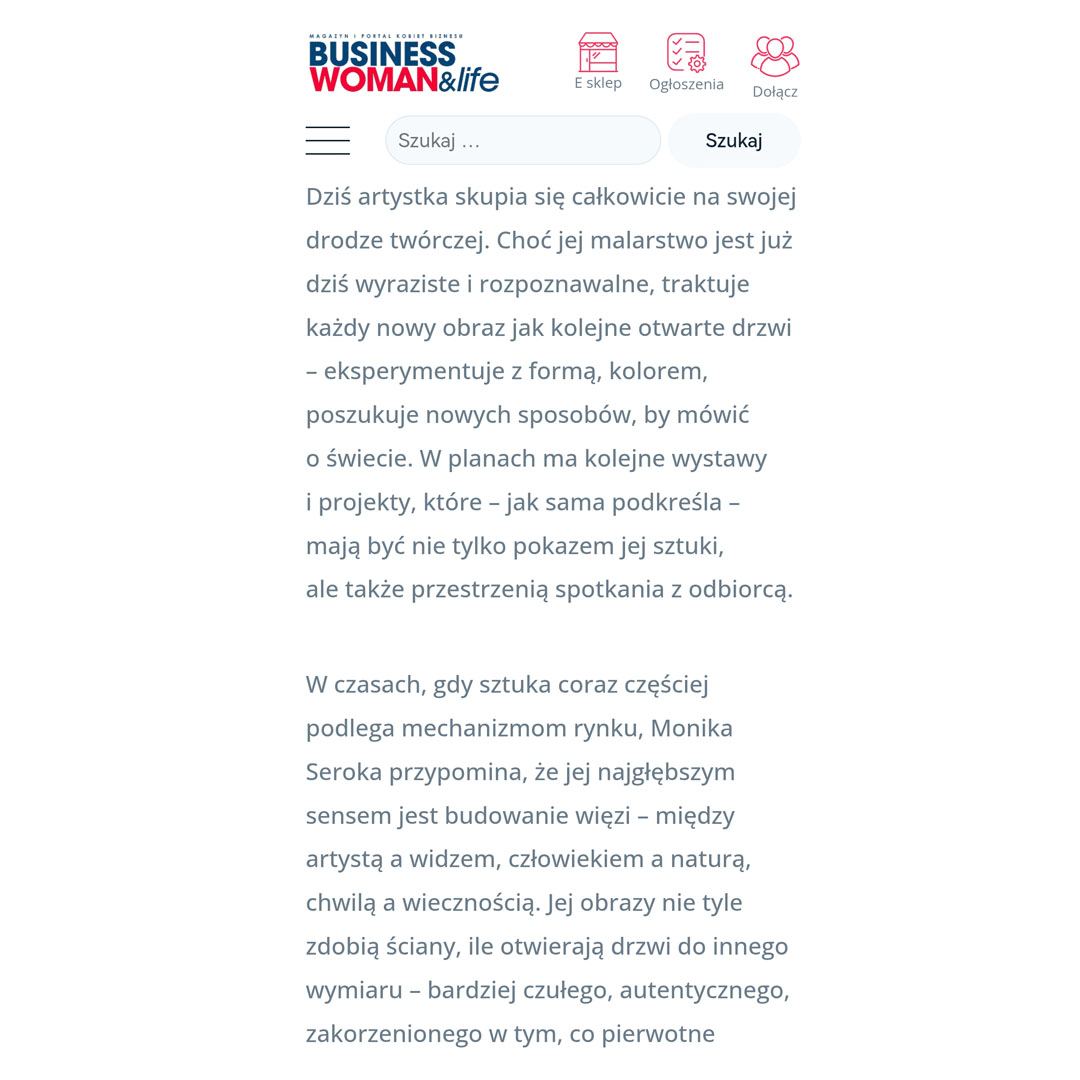 Abstract nature paintings in a magazine article on art and charity auction