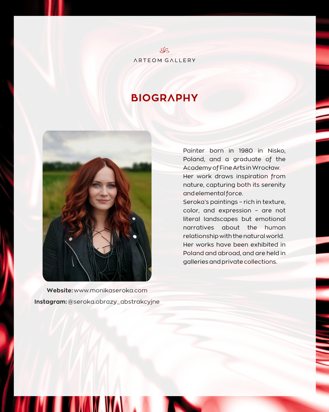 Abstract artist's expressive paintings from a virtual art exhibition